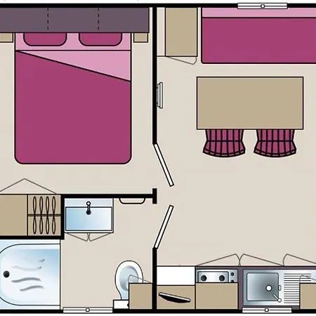 Mobil Avec Terrasse - 2 Personnes - Api-1-52-276